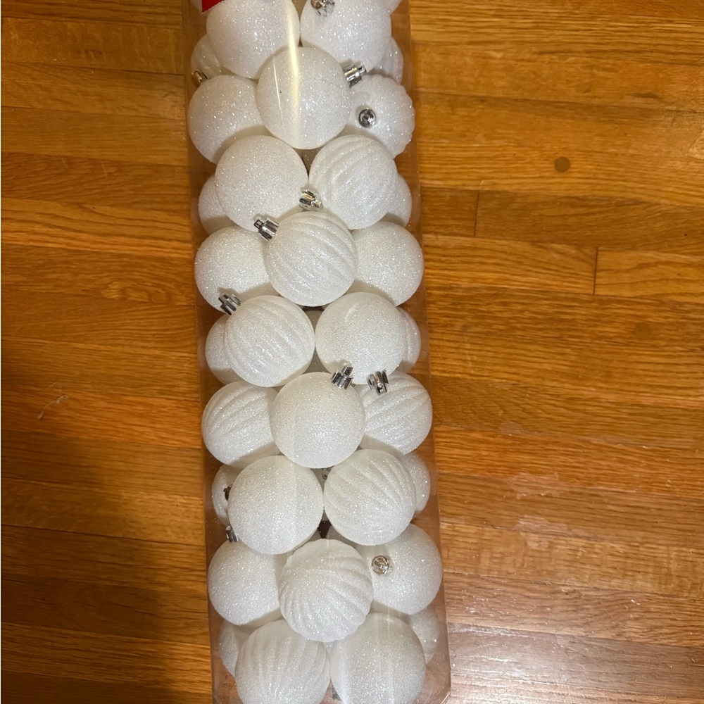 Elegant White Holiday Ornaments Set of 50